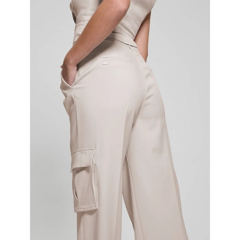 Guess Women’s Eco Matea Perfect Cargo Pants Beige XL $148 NWT - Picture 5 of 8